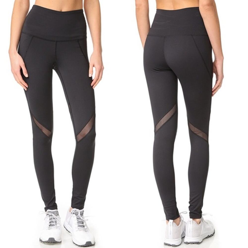 NEW Splits59 XS High Waist Leggings Black Mesh Yoga Barre Workout Gym NWOT